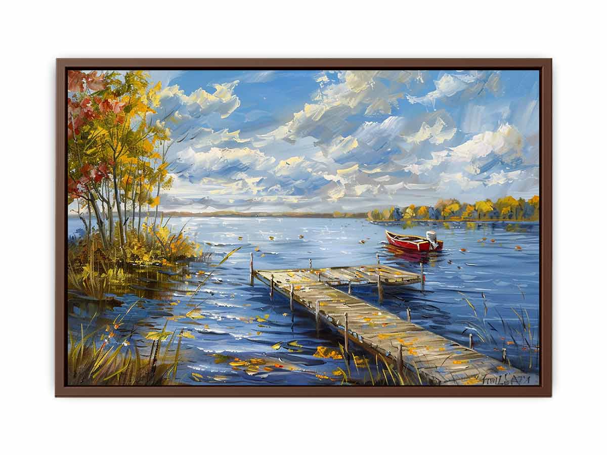 Lake Dockscape Canvas Painting-6